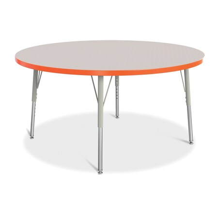 Jonti-Craft Berries Round Activity Table, 48 in. Diameter, E-height, Freckled Gray/Orange/Gray 6433JCE114